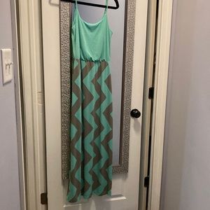 Mint long summer dress